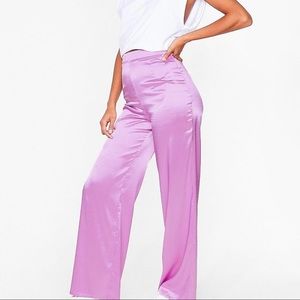 Satin wide leg pants